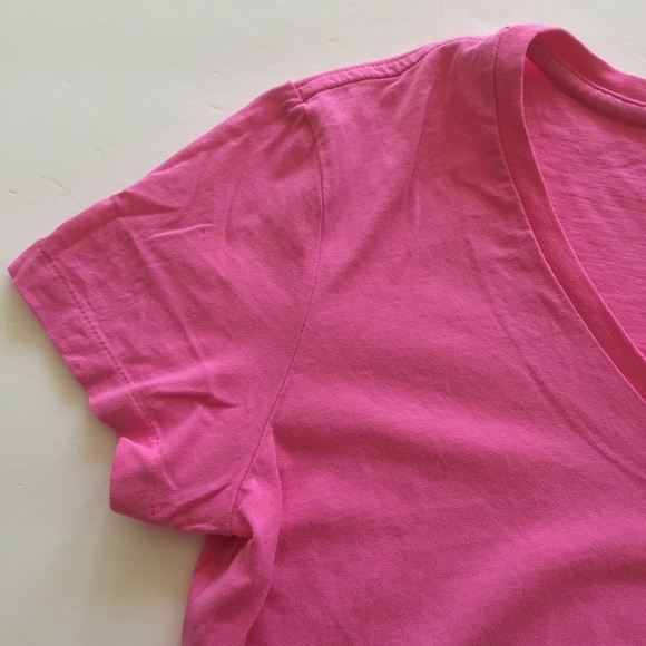 POLO RALPH LAUREN PINK VEE NECK POLO PONY T SHIRT MEDIUM - Picture 10 of 11
